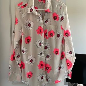 Bright pink floral shirt